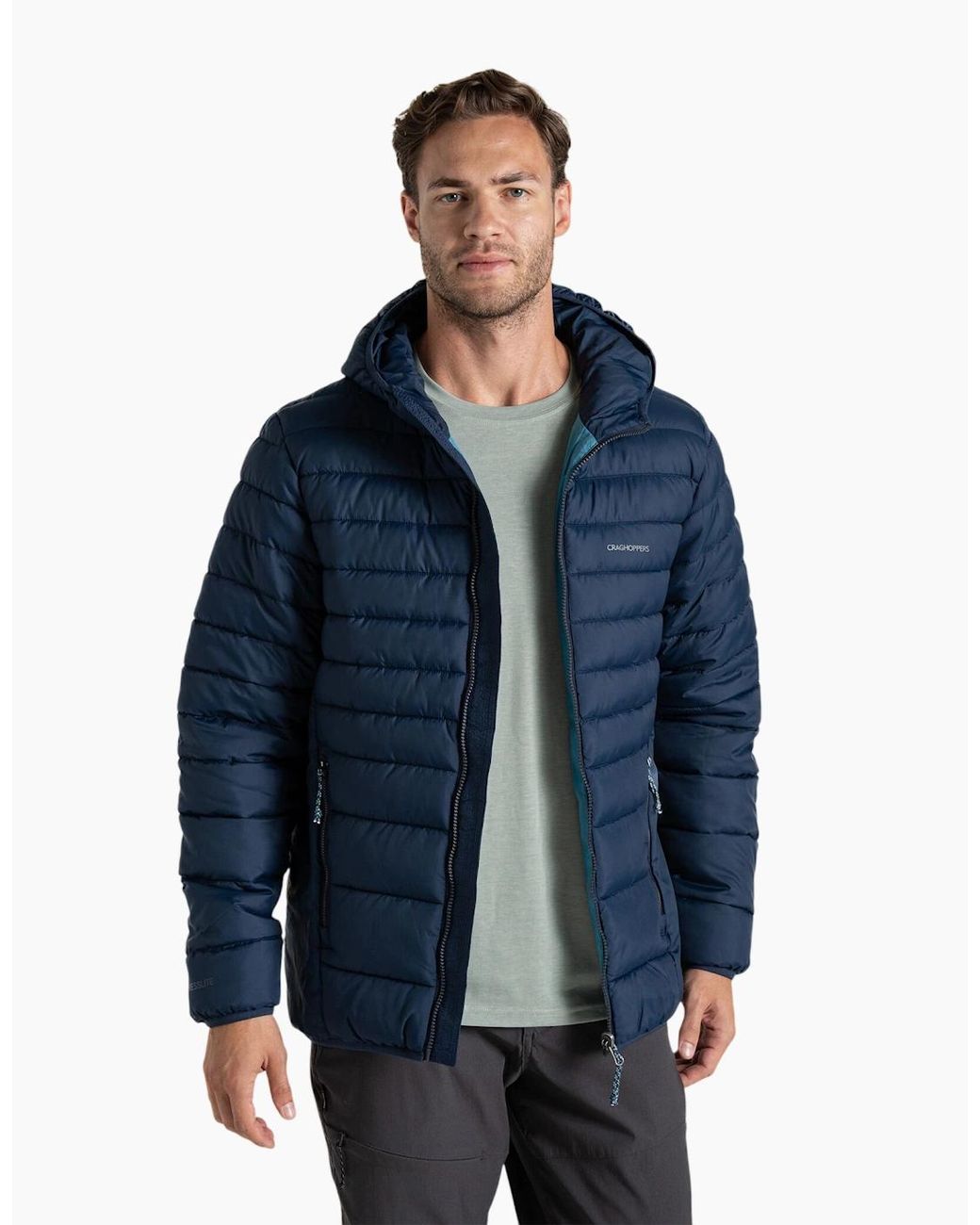 Craghoppers Gray Compresslite Ix Hooded Padded Jacket for men