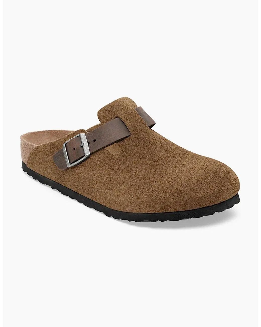 Birkenstock Boston Brown Suede Sandals for men