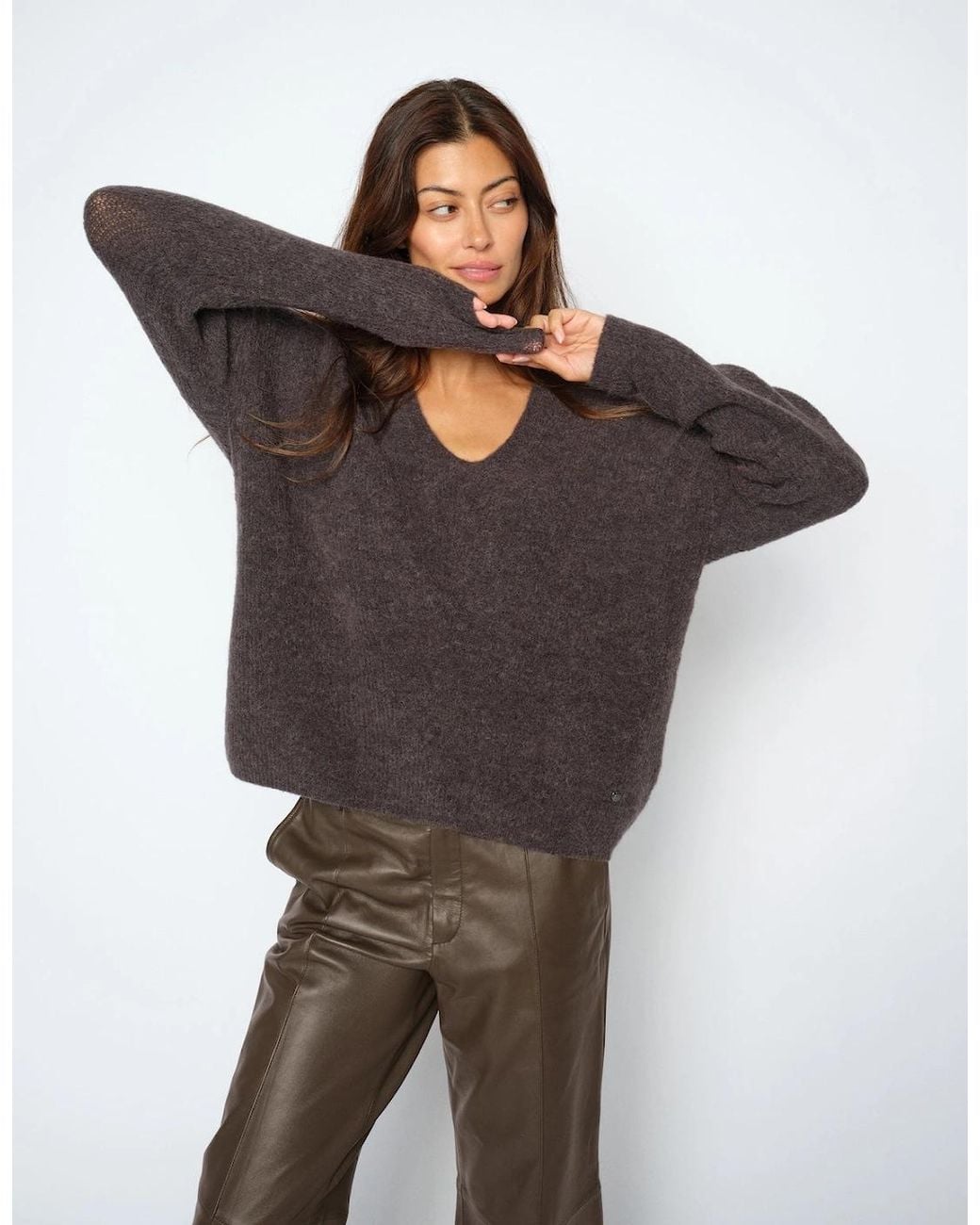 Mos Mosh Brown Como Leather Pants