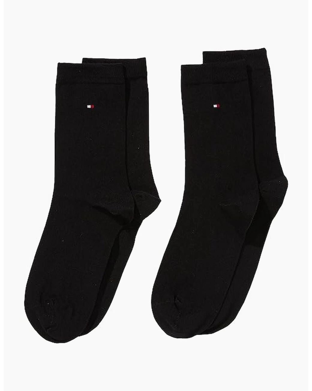 Tommy Hilfiger Black 2 Pack Crew Socks