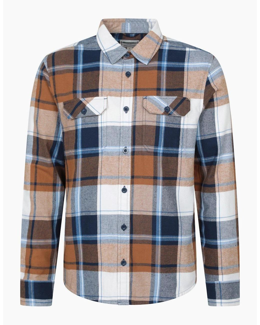 Mountain Warehouse Blue Trace Flannel Long-Sleeved Shirt for men