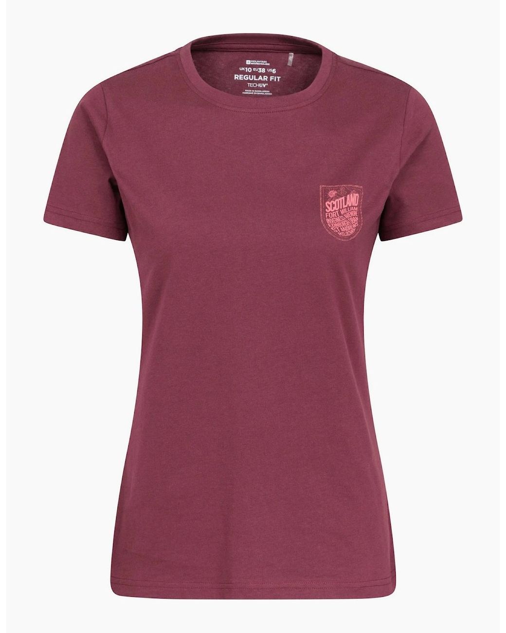 Mountain Warehouse Red Scotland Lightweight T-Shirt