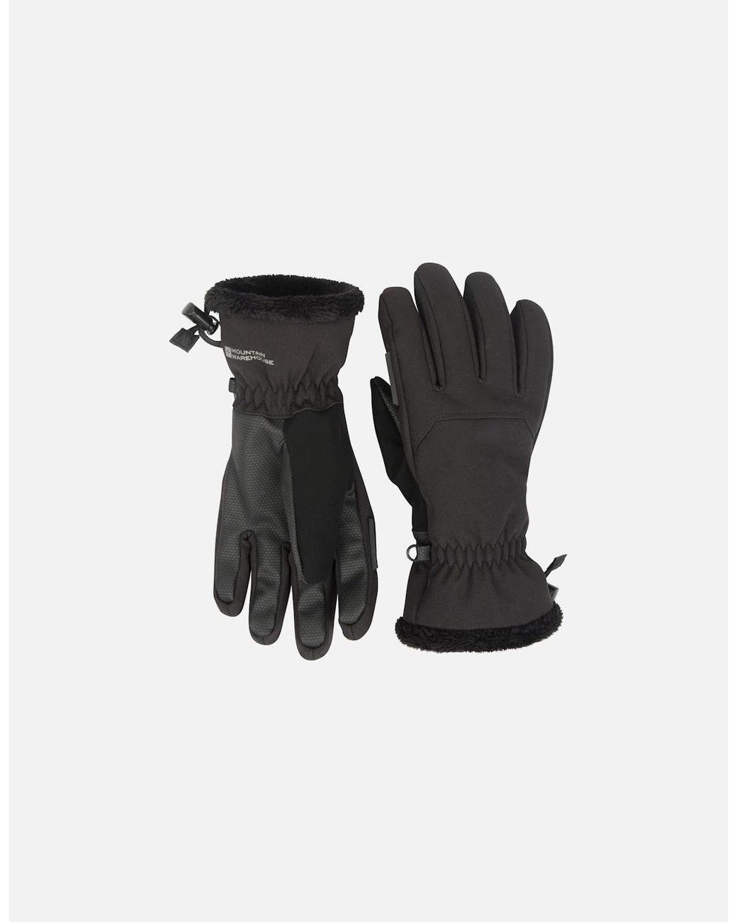 Mountain Warehouse Black Ladies Escalade Waterproof Softshell Ski Gloves