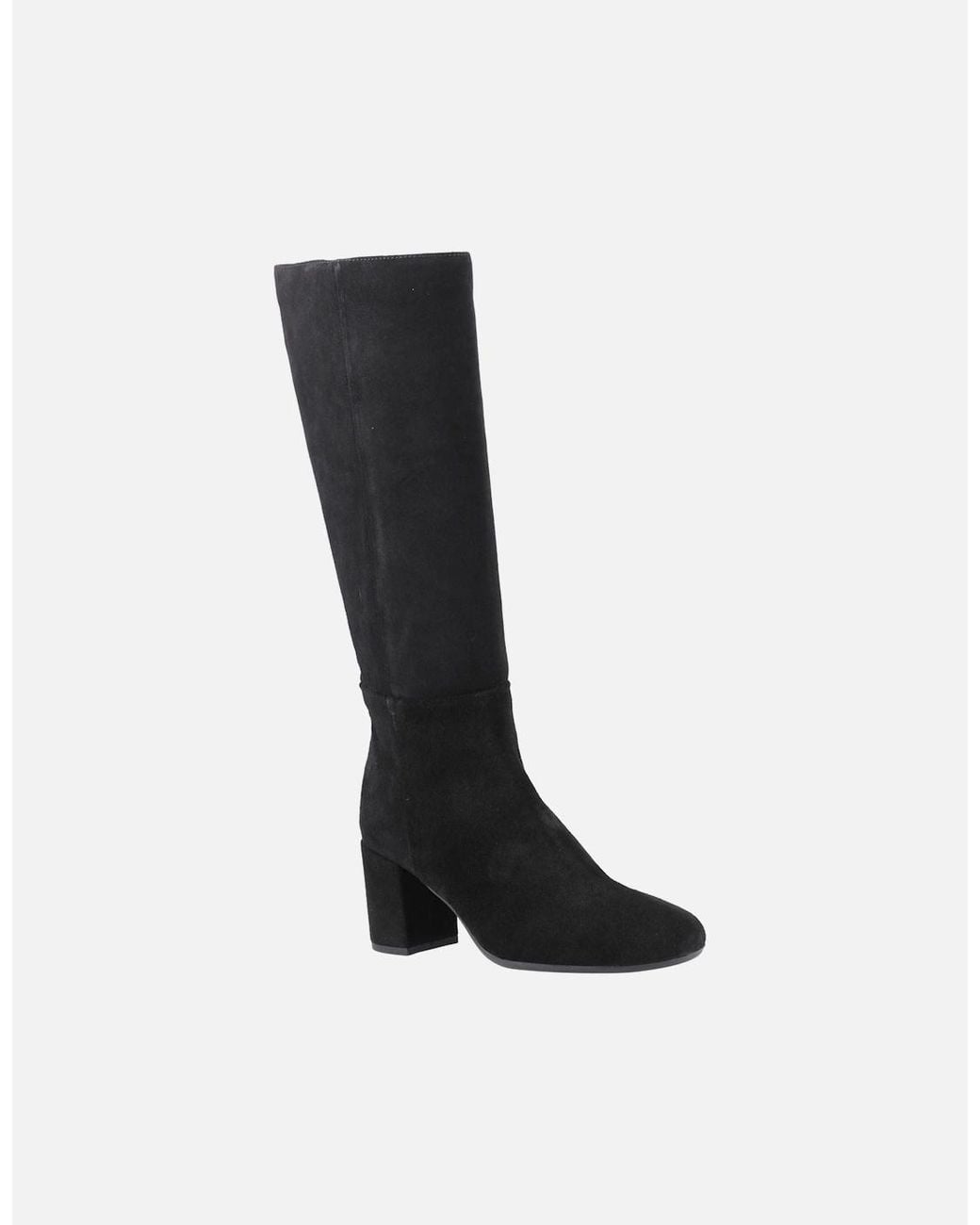 Hush Puppies Black Oprah Suede Heeled Knee High Boots