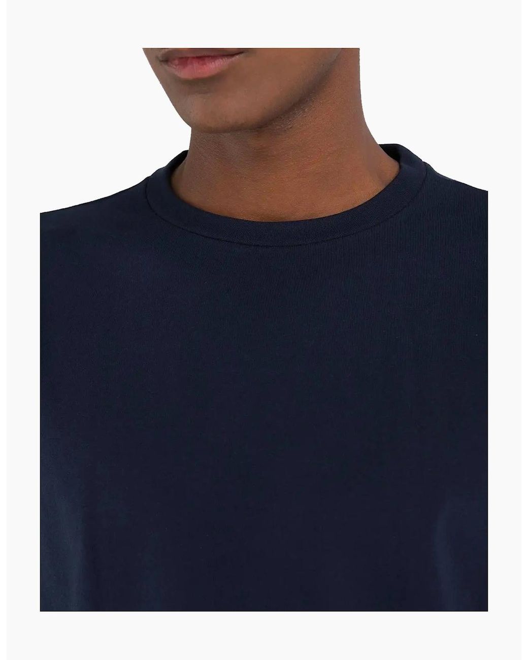 Replay Blue Superior Cotton Plain T Shirt for men