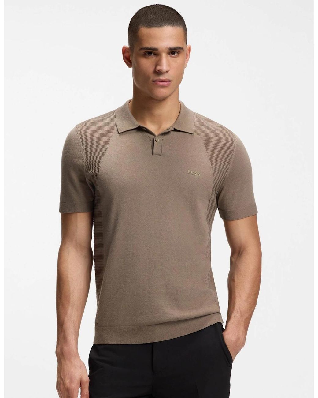 Boss Gray Boss Momentum-Lite Short Sleeve Polo Shirt for men