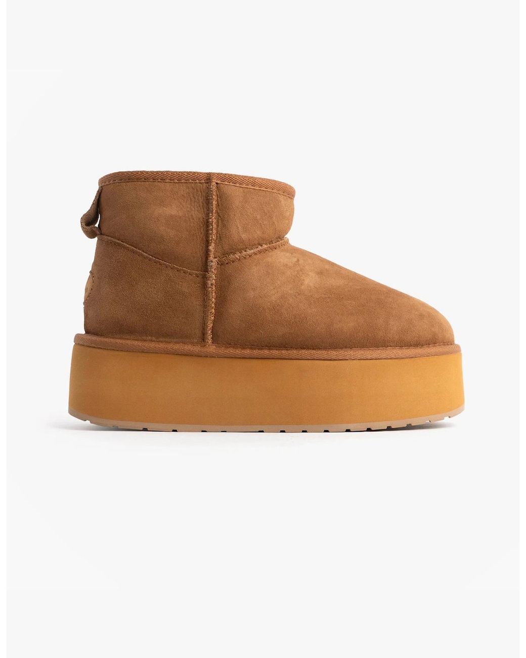 EMU Brown Australia Stinger Micro Flatform Sheepskin Boot Chestnut