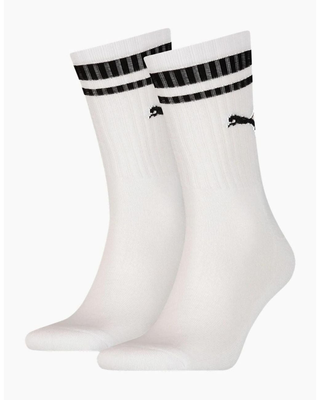 PUMA White 2-Pack Heritage Stripe Sports Socks for men