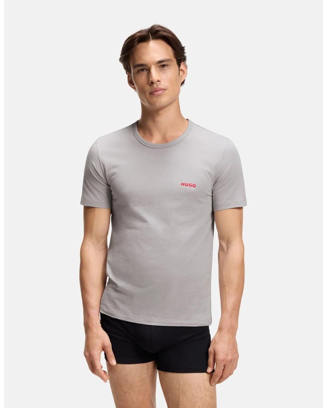 Boss Gray Hugo 3-Pack Cotton T-Shirts for men