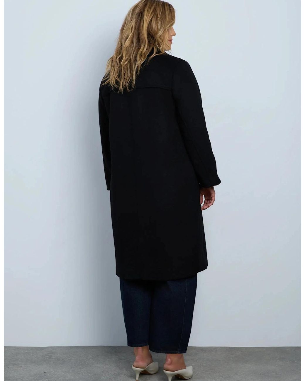 Live Unlimited London Blue Wool Blend Tailored Coat