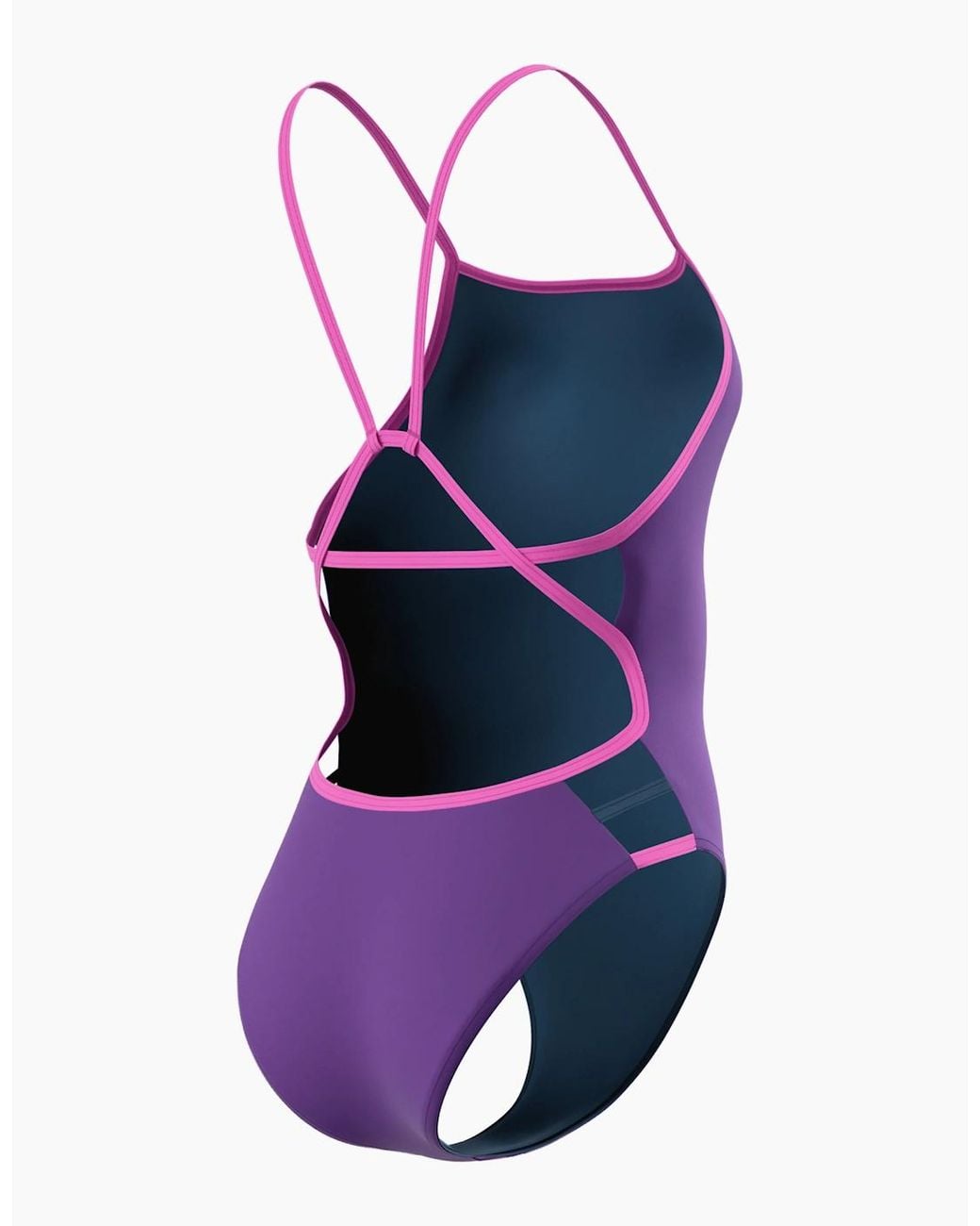 Speedo Purple Ladies Solid Triback One Piece Swimsuit