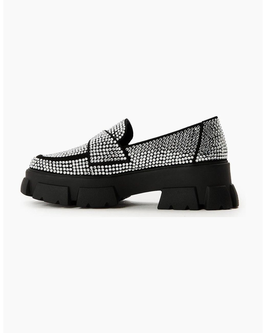 Steve Madden Black Trifecta R Metallic Penny Loafers