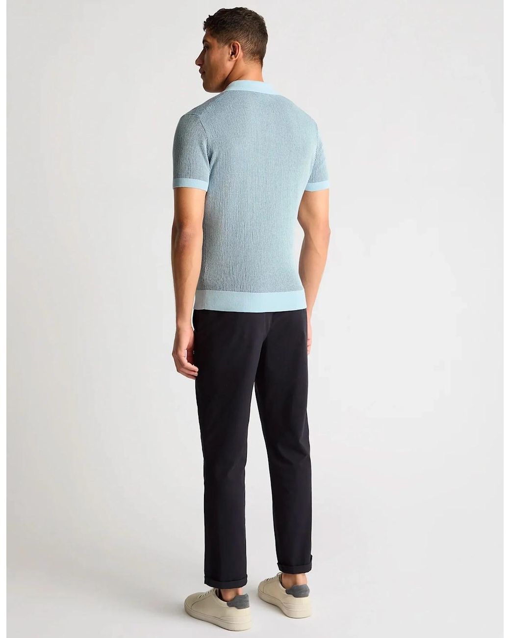 Remus Uomo Blue Knitted Polo Shirt for men