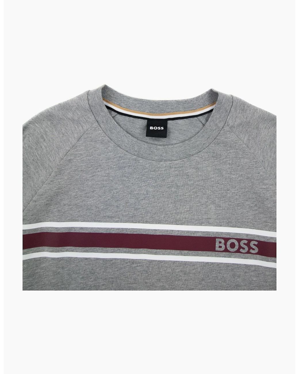 Boss Gray Authentic Logo Crewneck Sweatshirt 033 for men