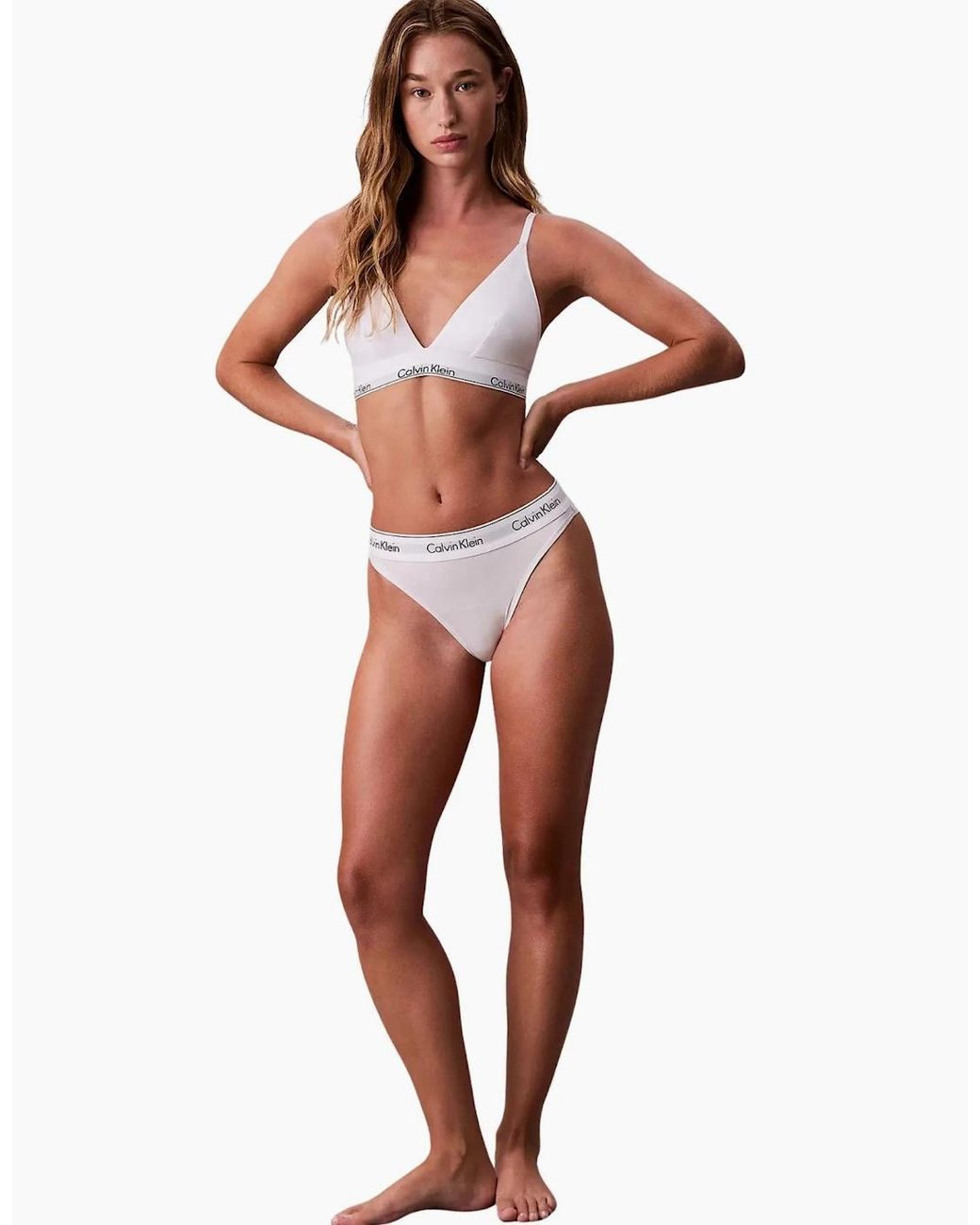 Calvin Klein White Icon Cotton Modal Unlined Triangle Bra