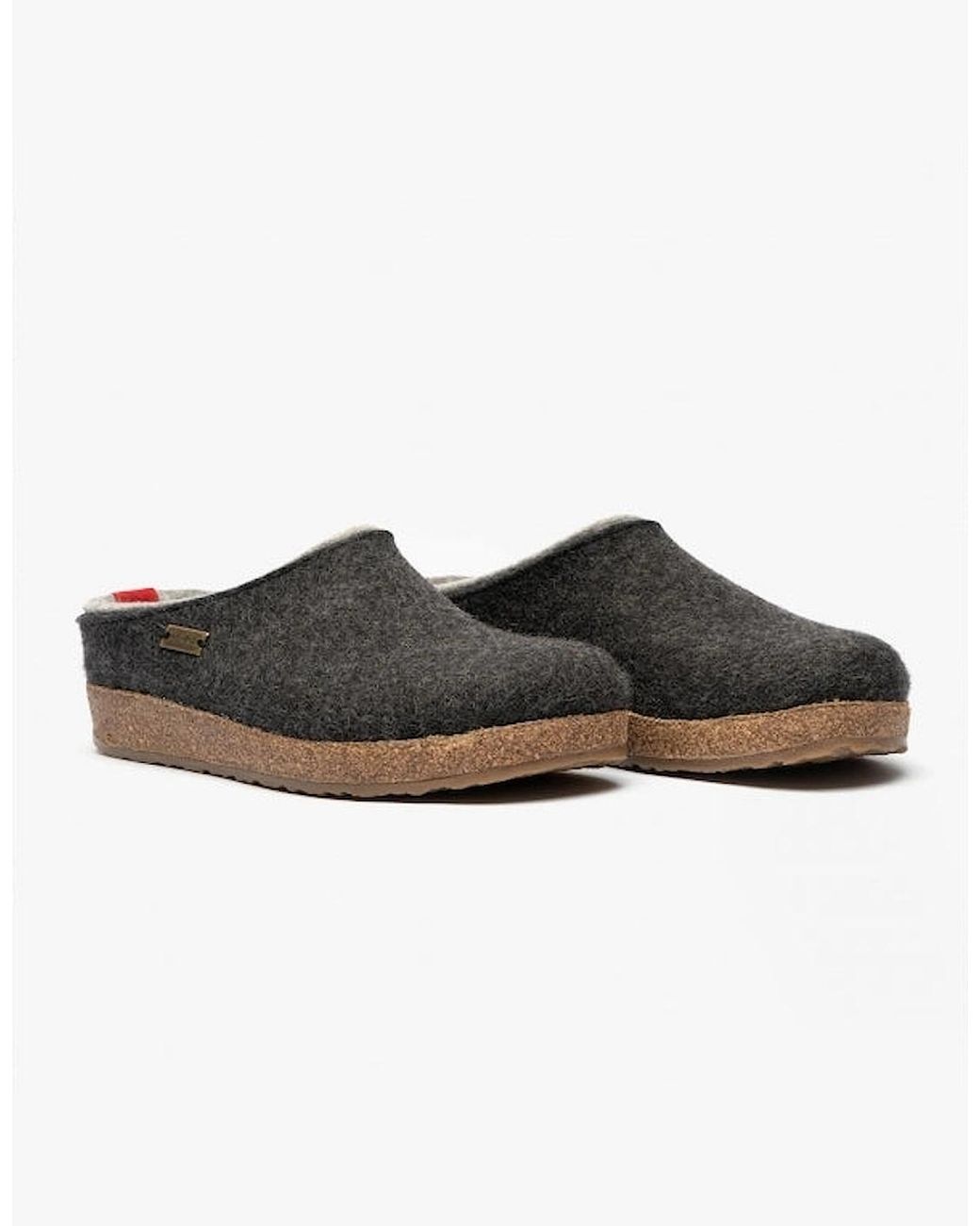 Haflinger Brown Kris Slipper Mules Graphite