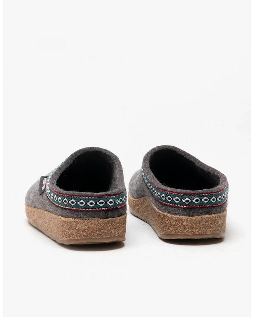 Haflinger Brown Franzl Wool Clogs Anthracite