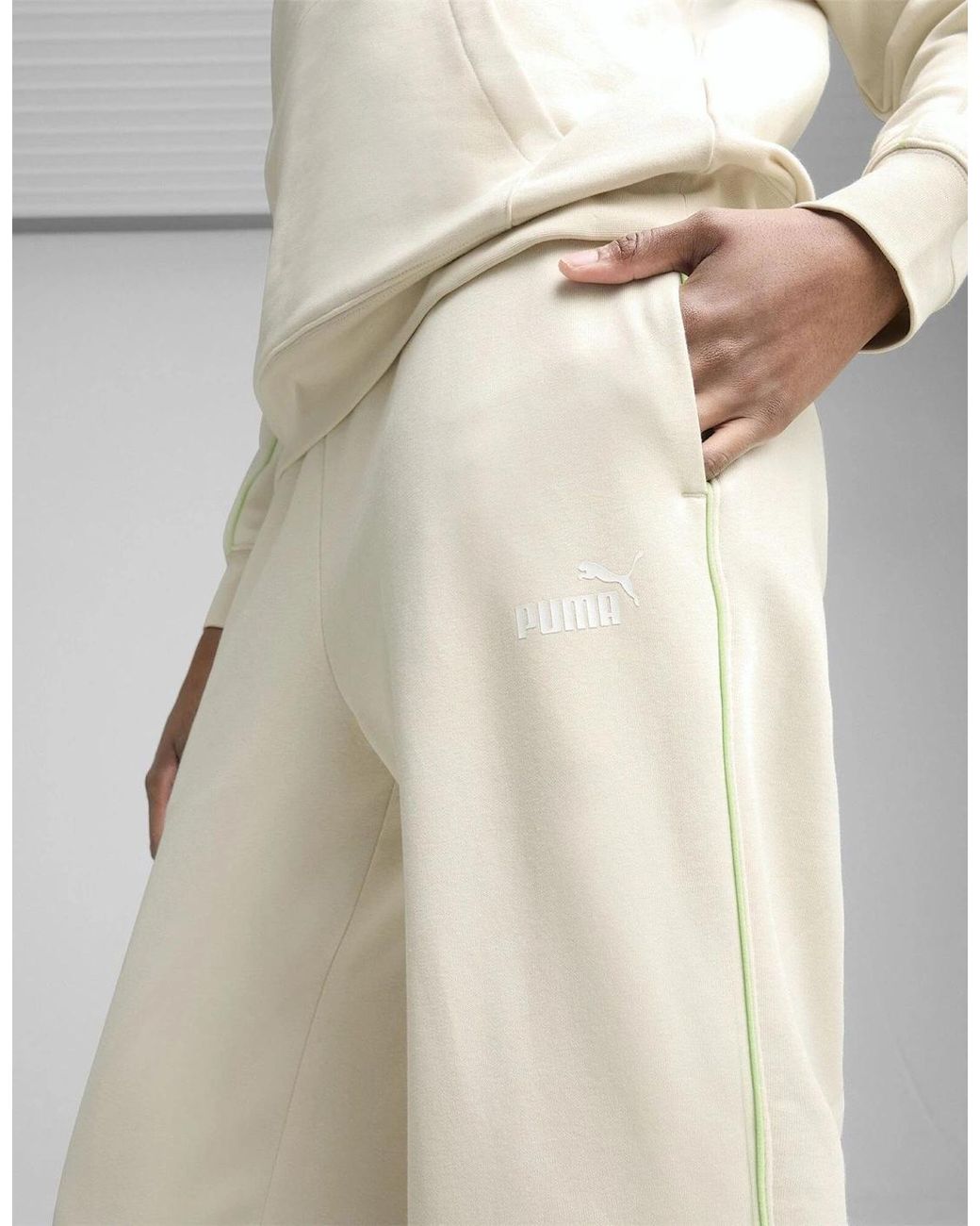 PUMA White Sport Comfort Regular Fit Joggers