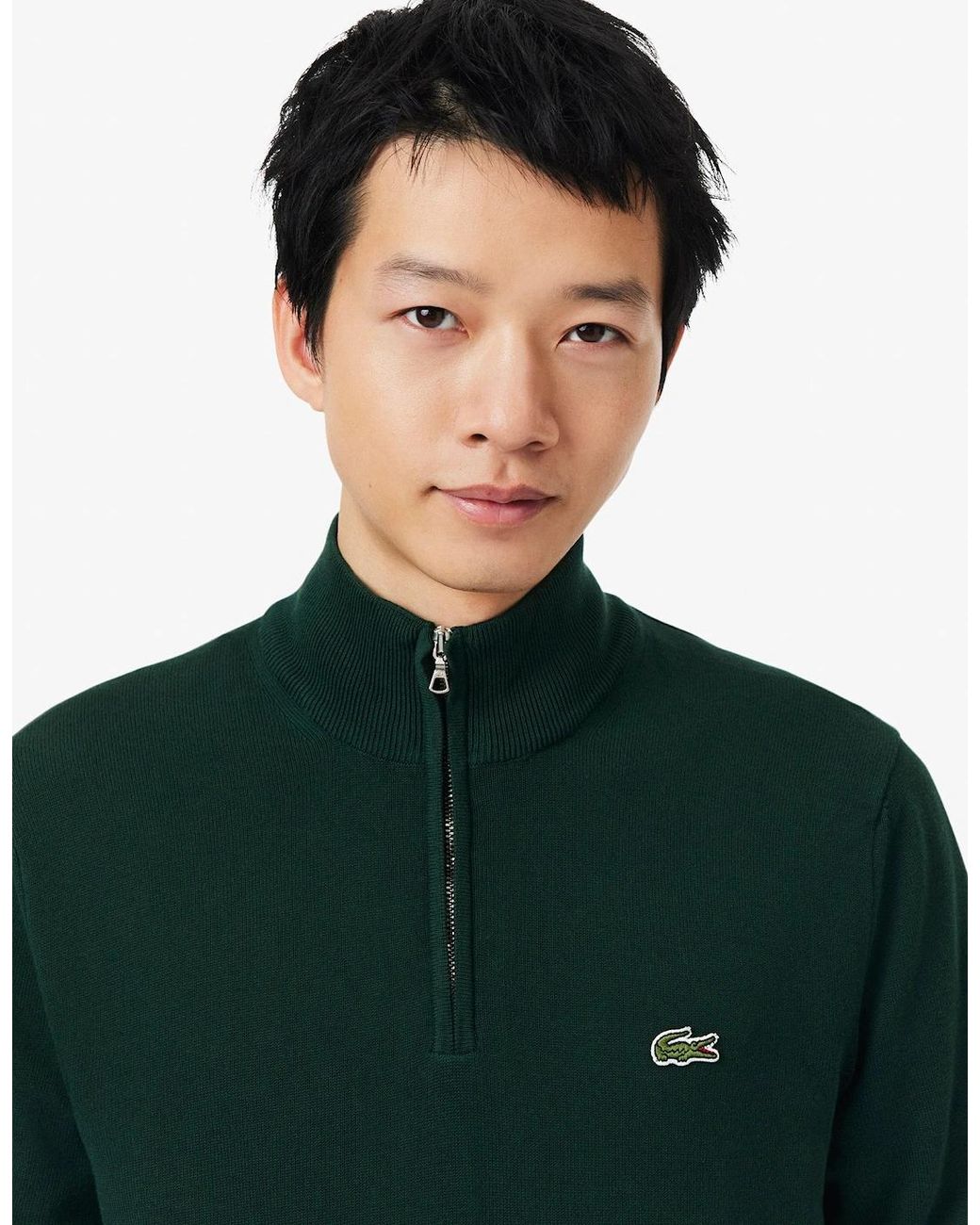 Lacoste Green Half Zip Logo Sweatshirt for men