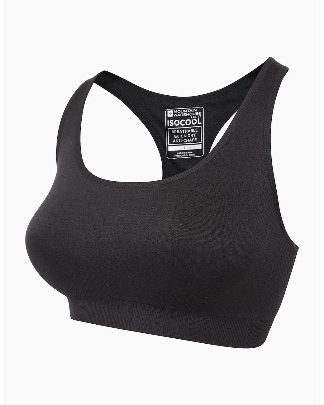 Mountain Warehouse Black Ladies Anti-Chafe Seamless Sports Bra