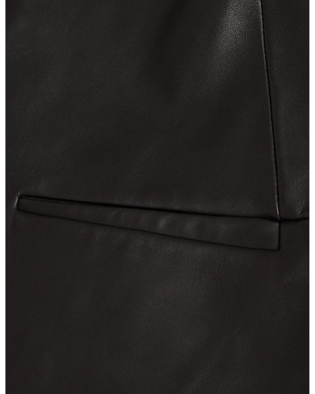 Ted Baker Black Quentia Cropped Collarless Leather Jacket