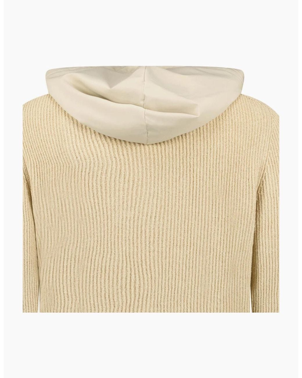 Gran Sasso Natural Ribbed Zip-Up Hoodie for men
