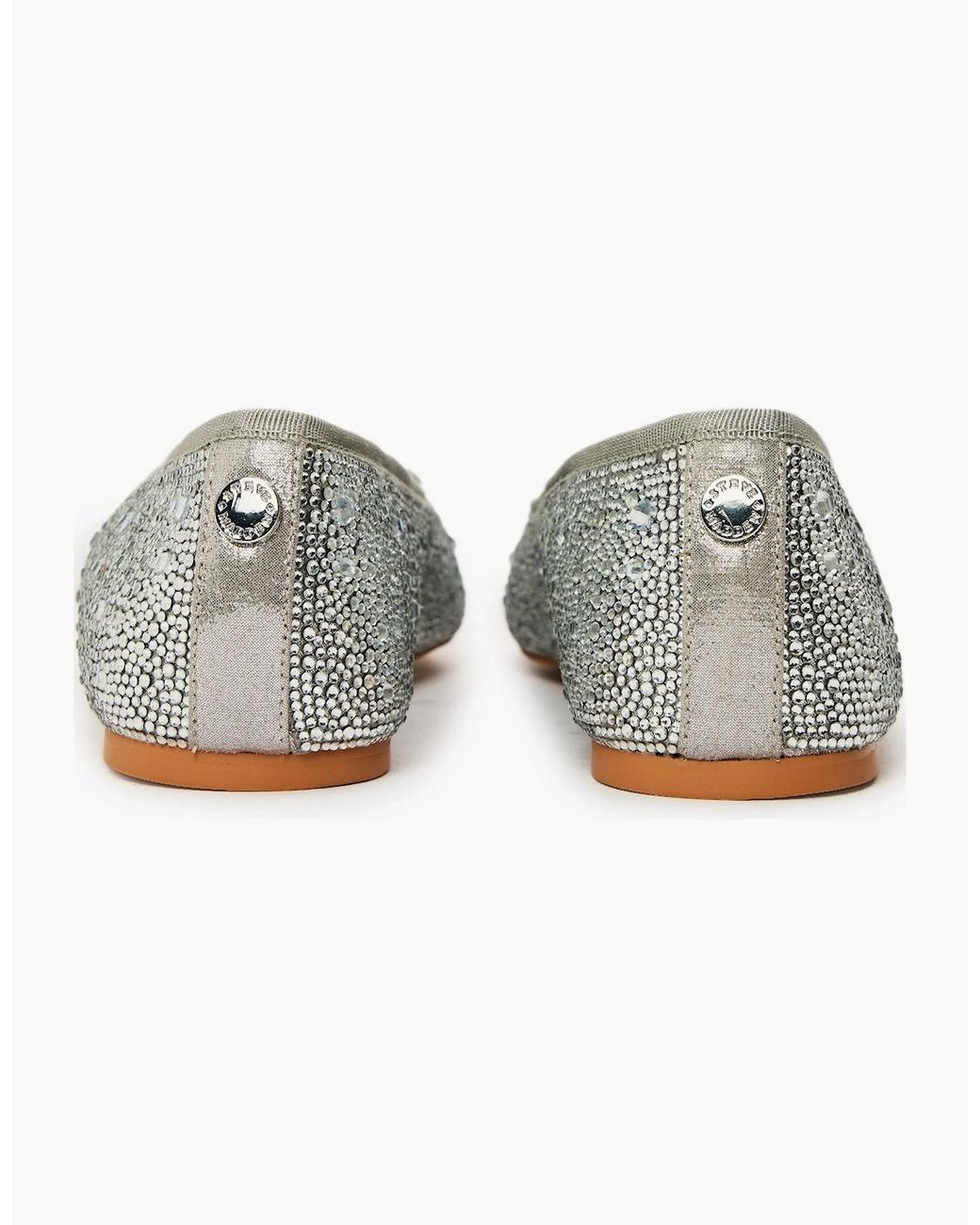 Steve Madden Gray Blossoms R Metallic Patterned Flats