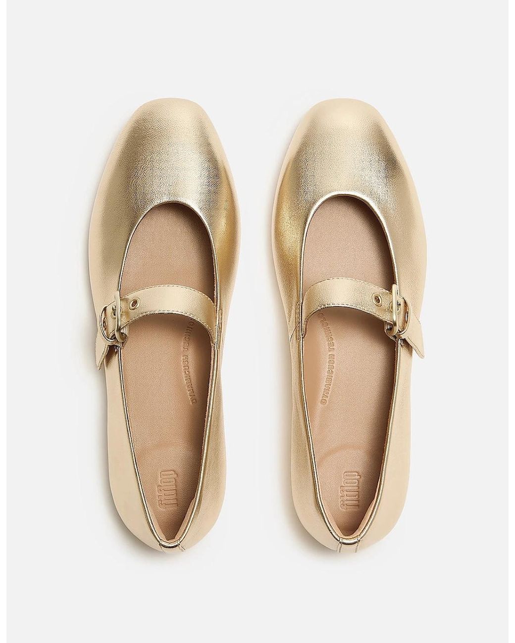 Fitflop White Delicato Leather Mary Jane Shoes