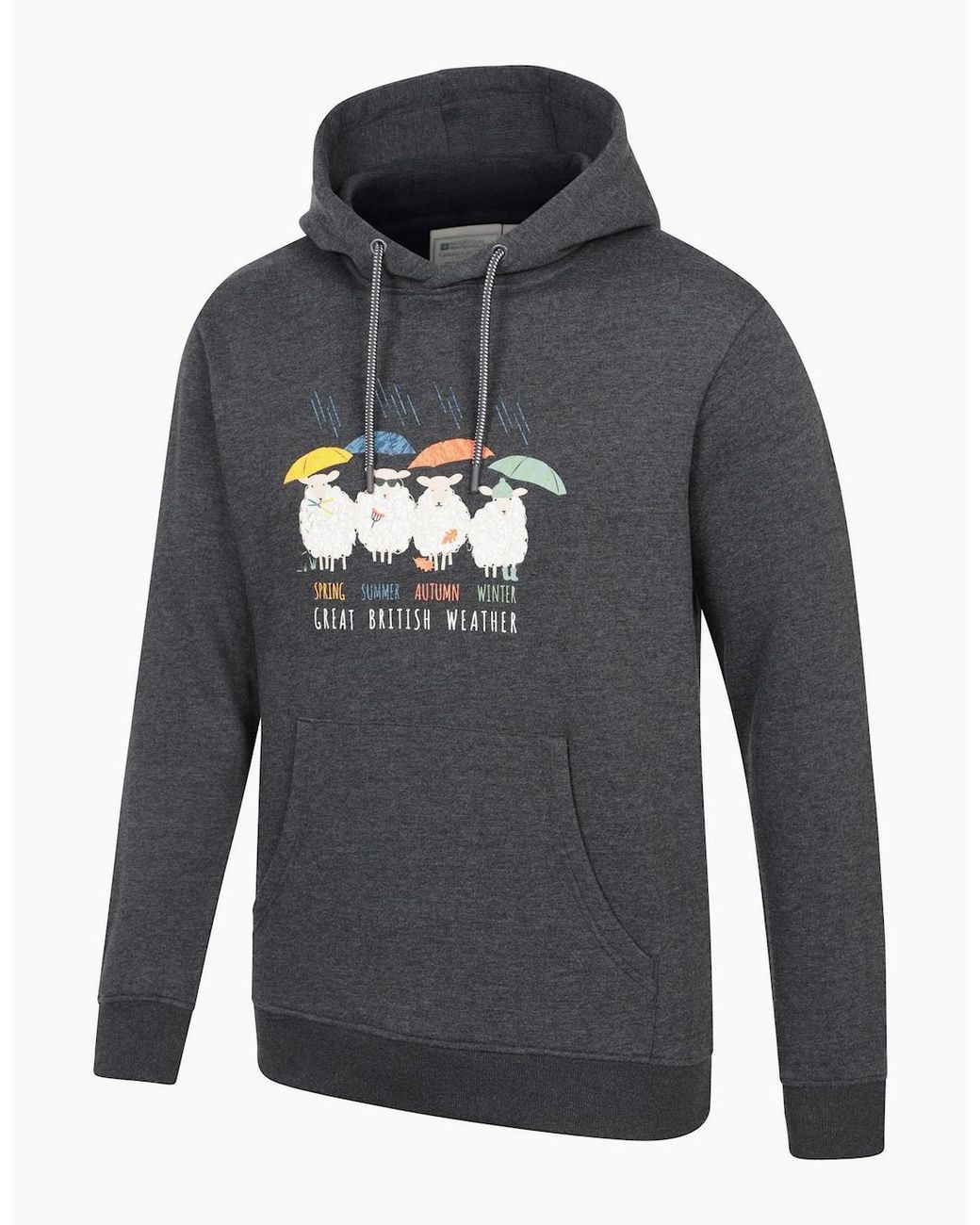 Mountain Warehouse Gray Great British Weather Overhead Hoodie for men