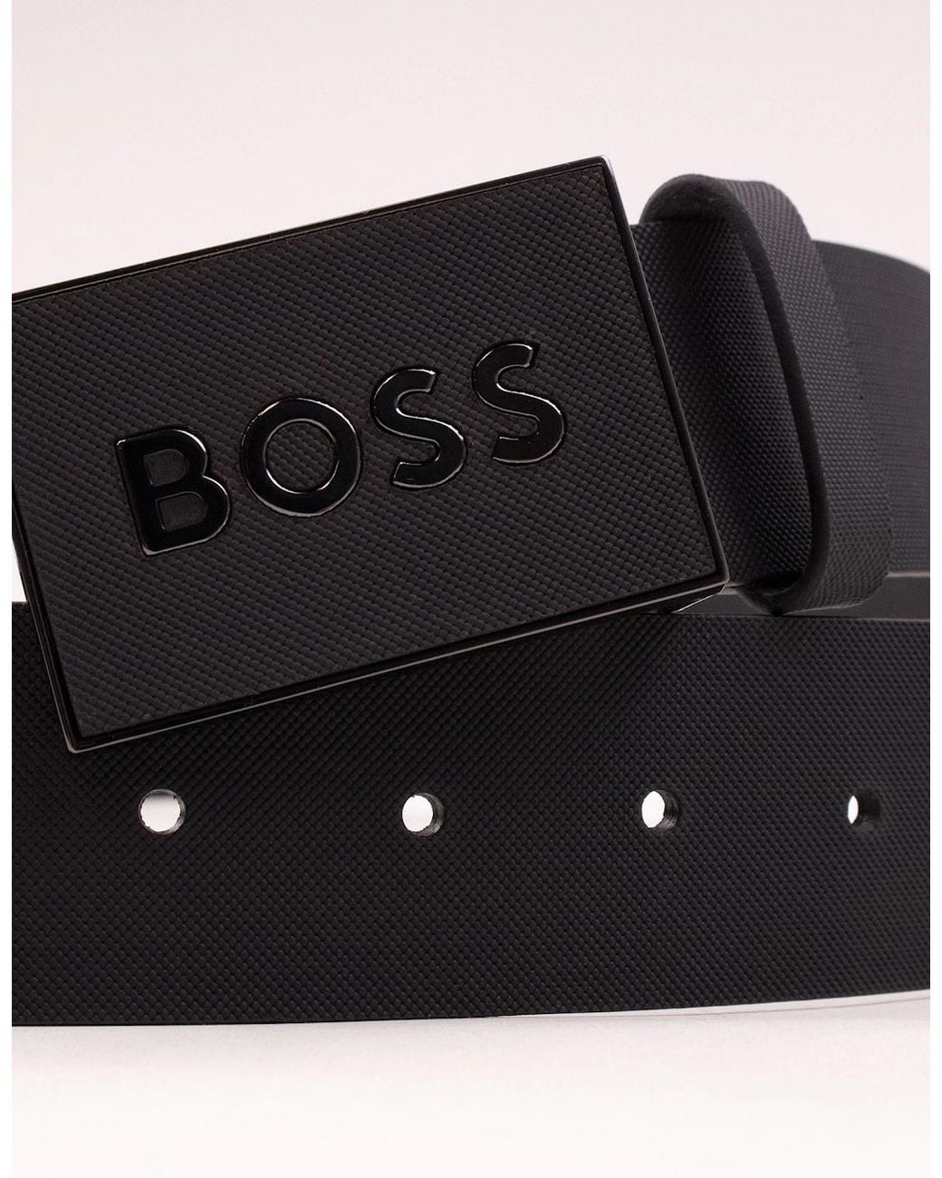 Boss Black Plaque-Buckle Belt for men