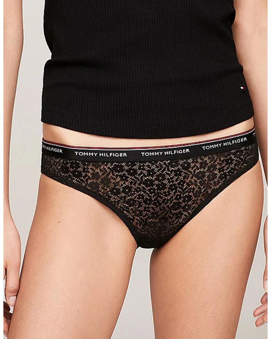 Tommy Hilfiger White Bikini Lace 3 Pack Briefs//Light