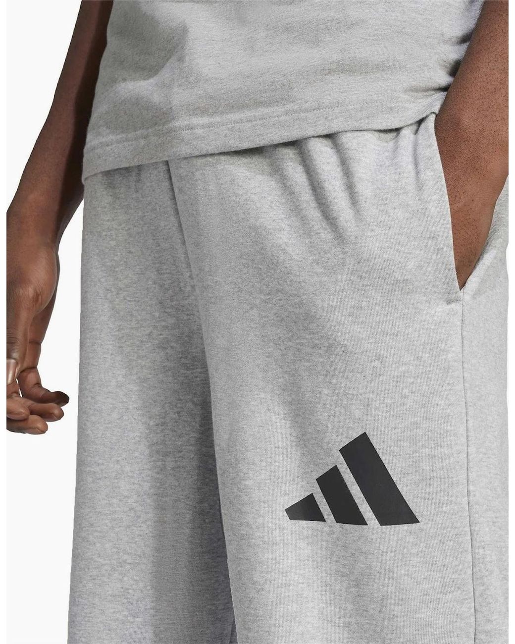 Adidas Gray Wide Fleece Joggers for men