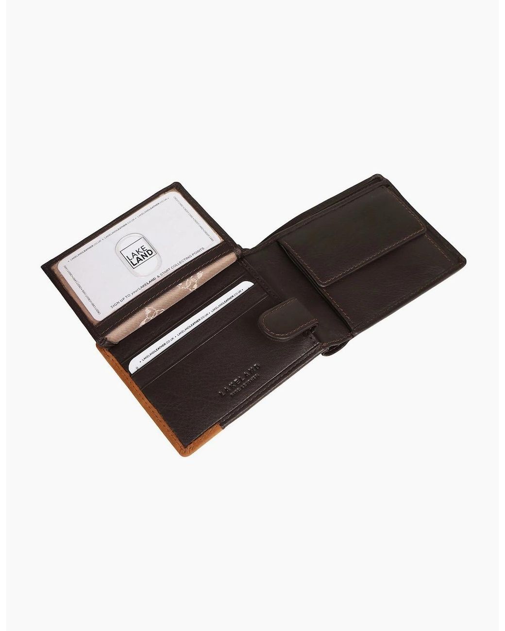 Lakeland Leather Black Stitch Bi Fold Wallet