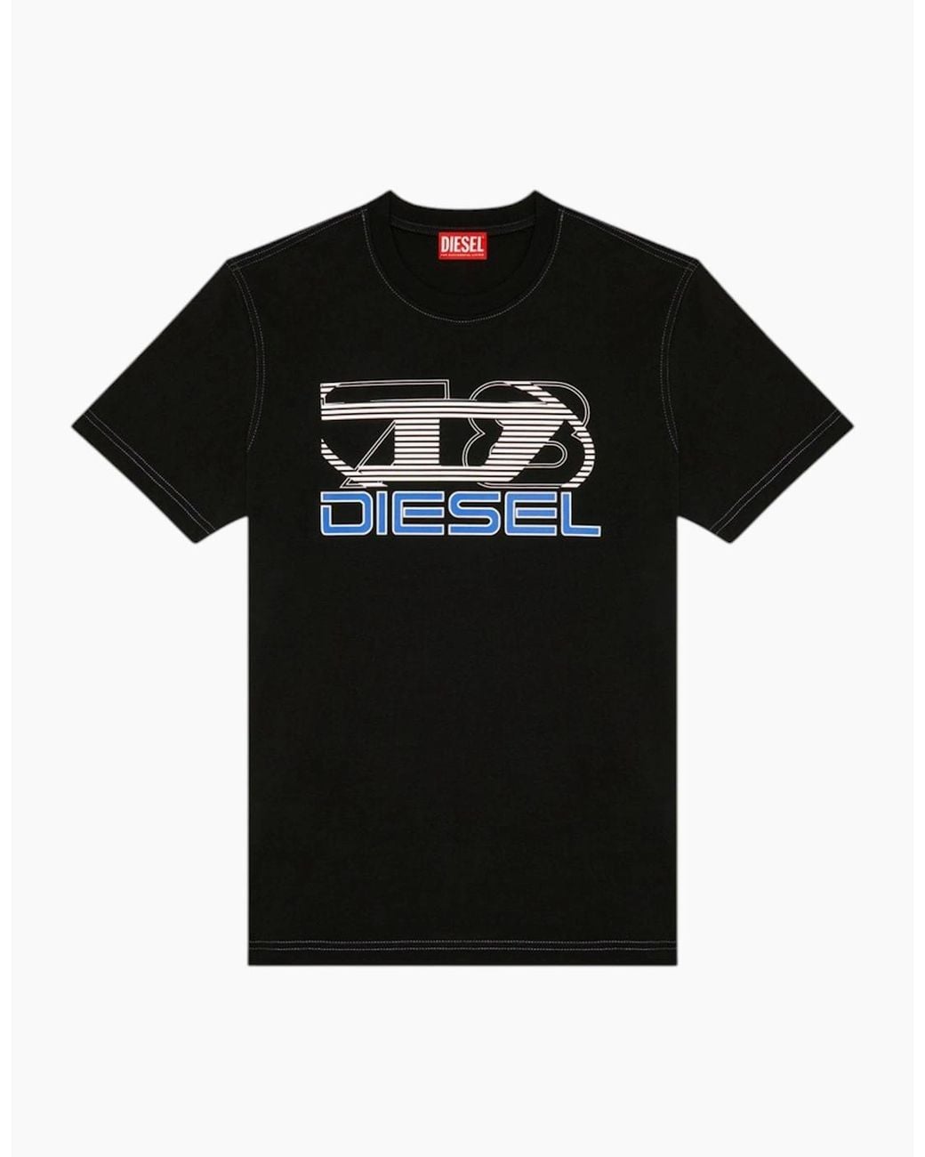 DIESEL Black T Shirts Diegor K74 Graphic Logo Tee for men