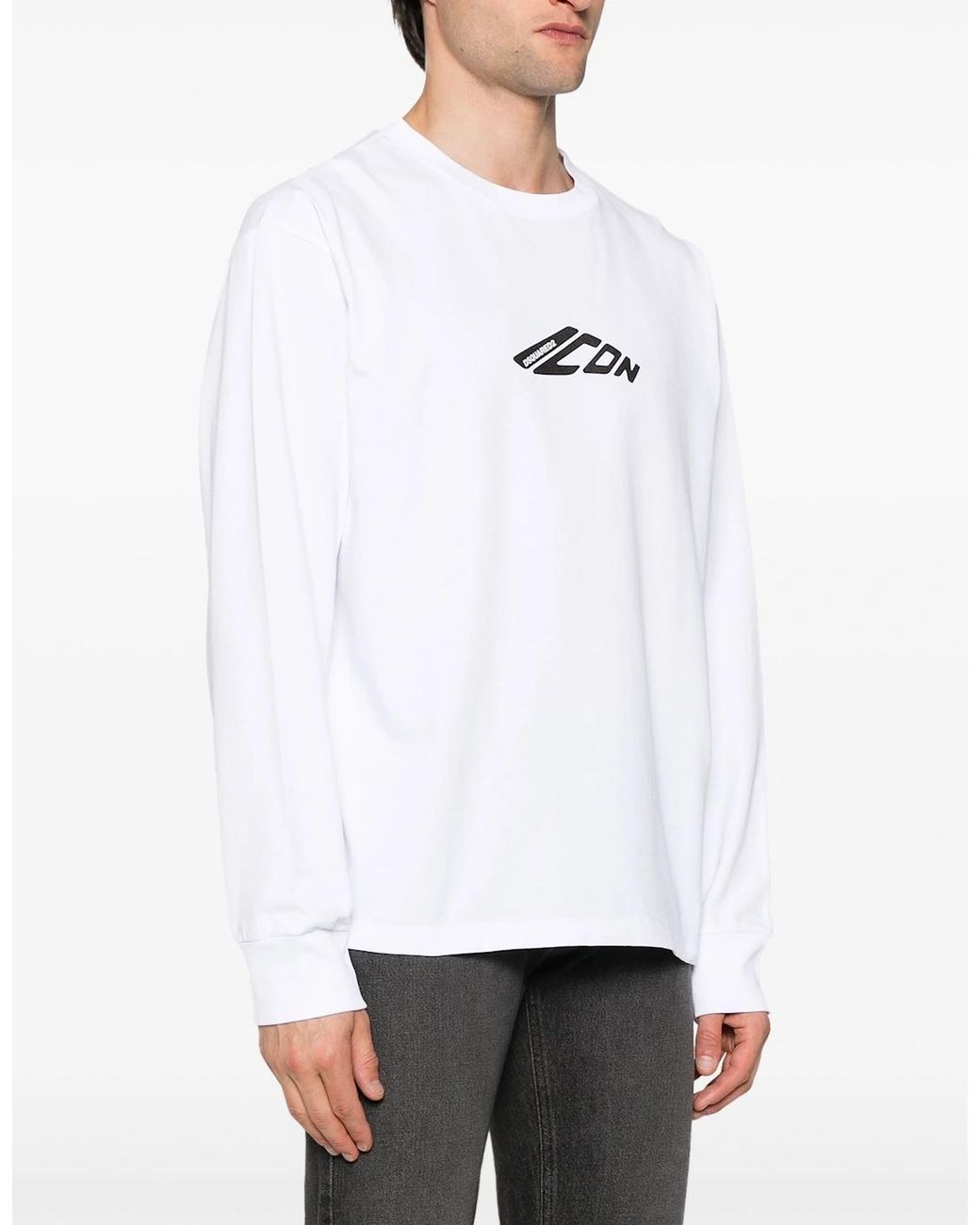 DSquared² White New Generation Icon Logo Sweatshirt for men