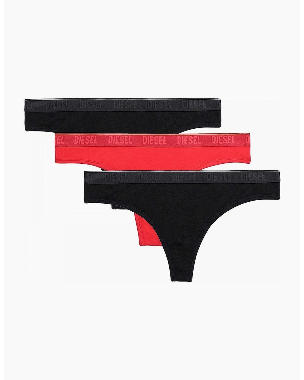 DIESEL Red Ufst Starsy 3-Pack Thong