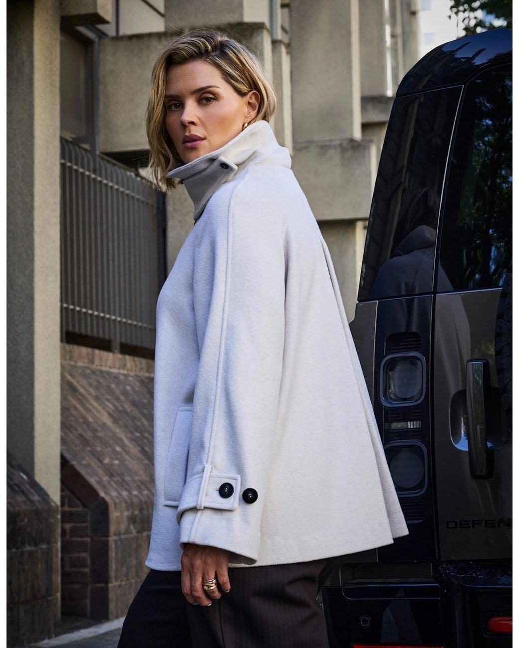 Live Unlimited London Blue Wool Blend Jacket With Button Fastening