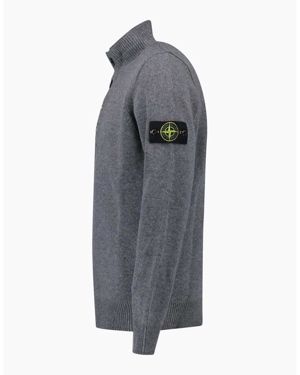 Stone Island Gray Half-Zip Jumper for men
