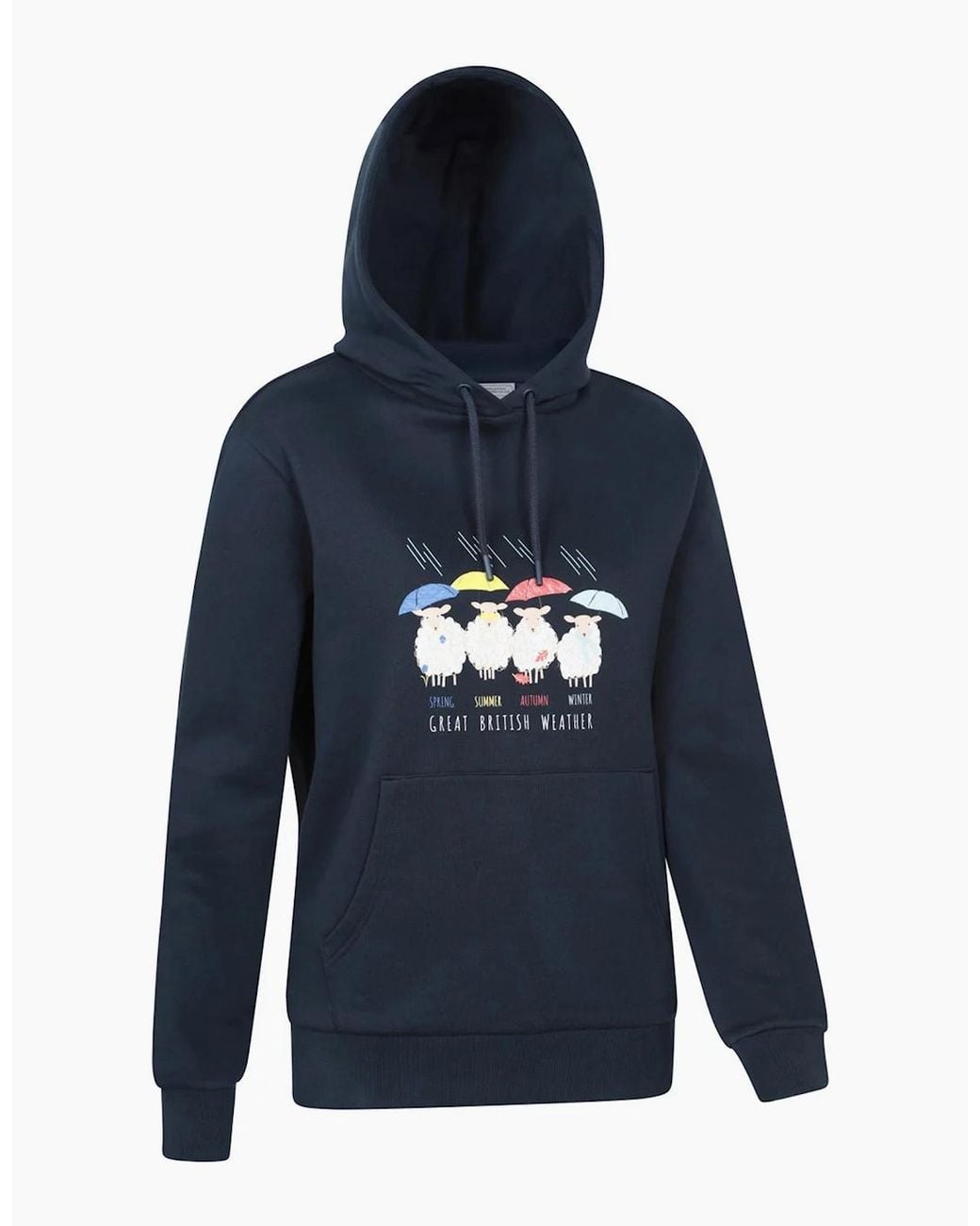 Mountain Warehouse Blue Ladies Great British Weather Regular Hoodie