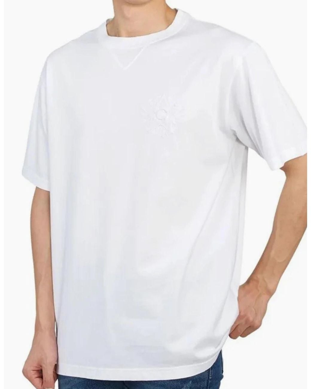 Dior White Cd Étoile Embroidered Tee