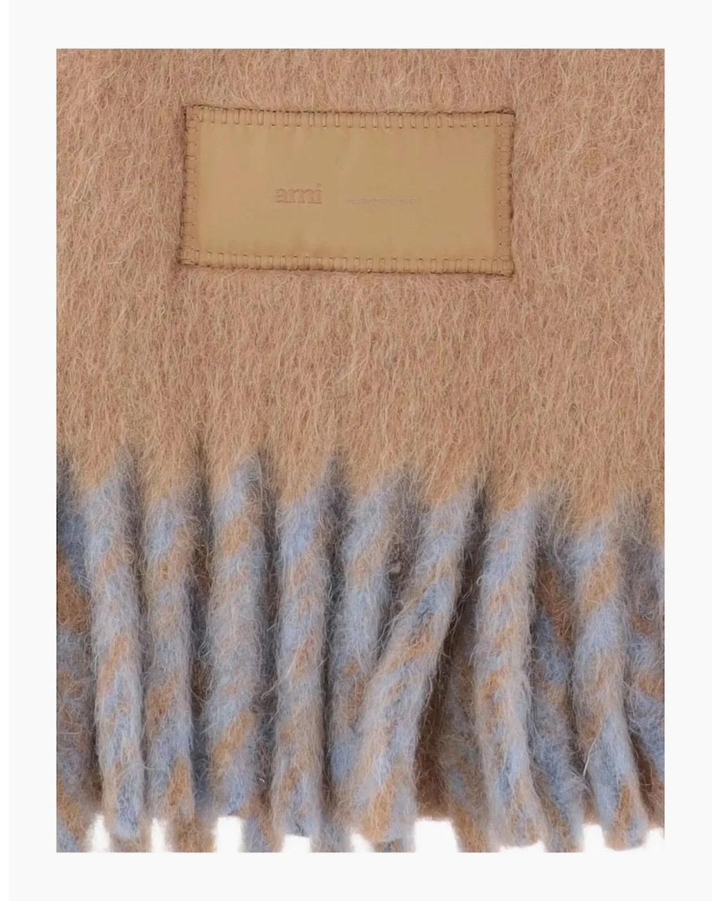 AMI White Bicolour Double Face Scarf