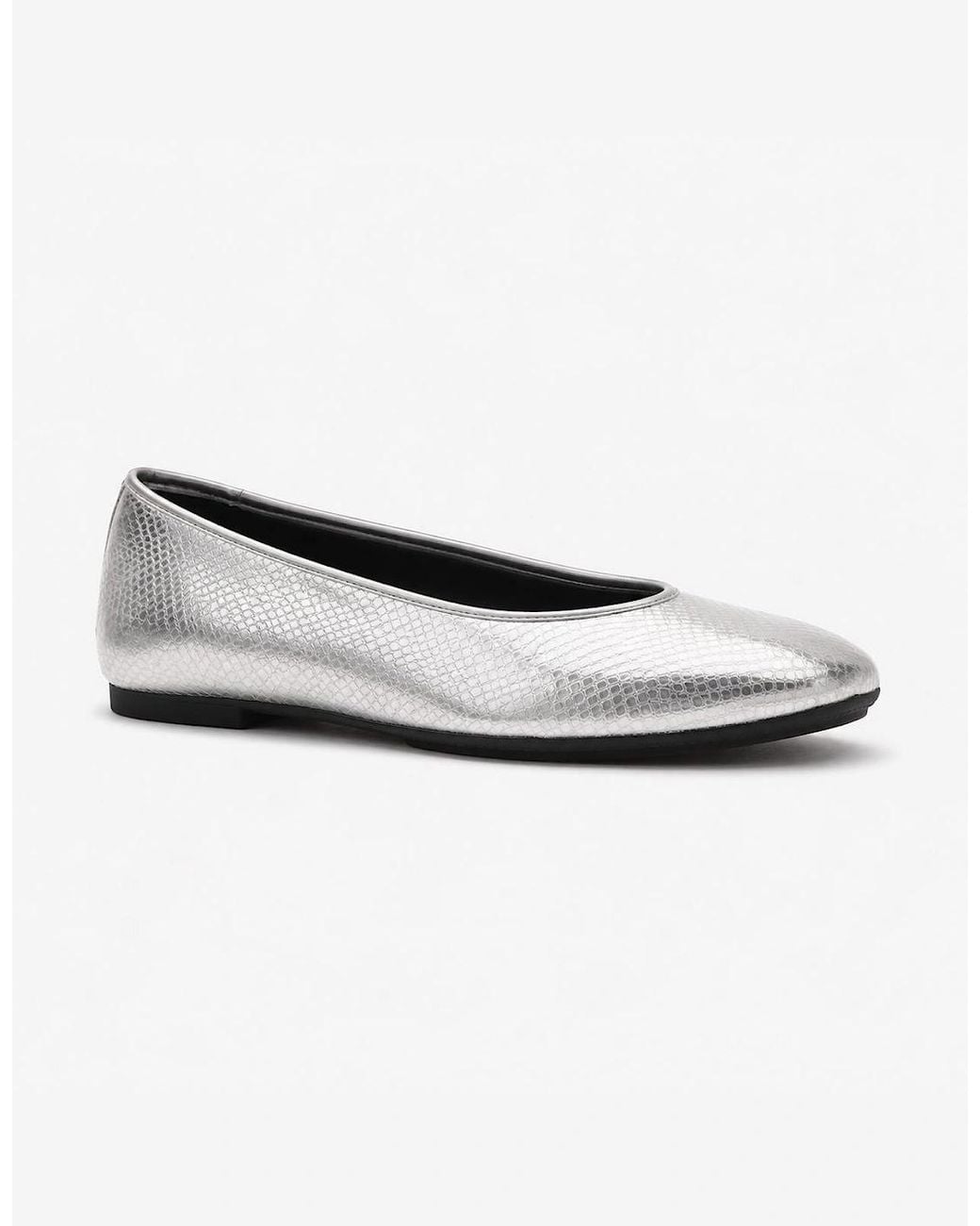 Fitflop White Delicato Snake Metallic Ballerina Shoes