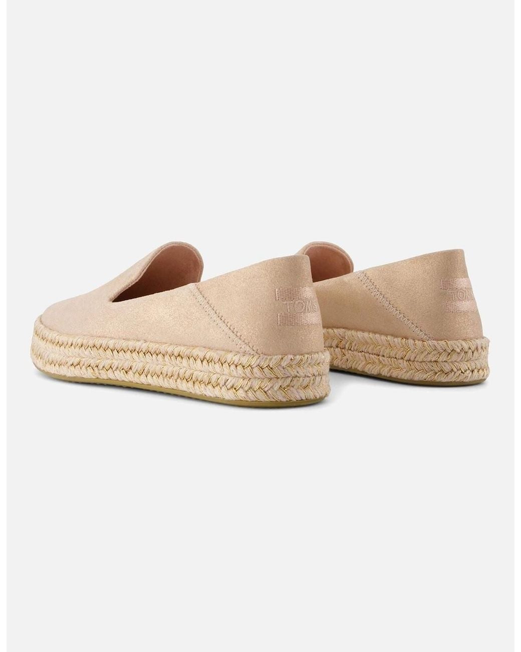 TOMS Natural Carolina Leather Pale Rose Espadrilles