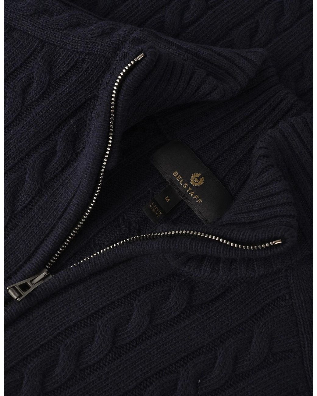 Belstaff Blue Westport Quarter Zip Sweater for men