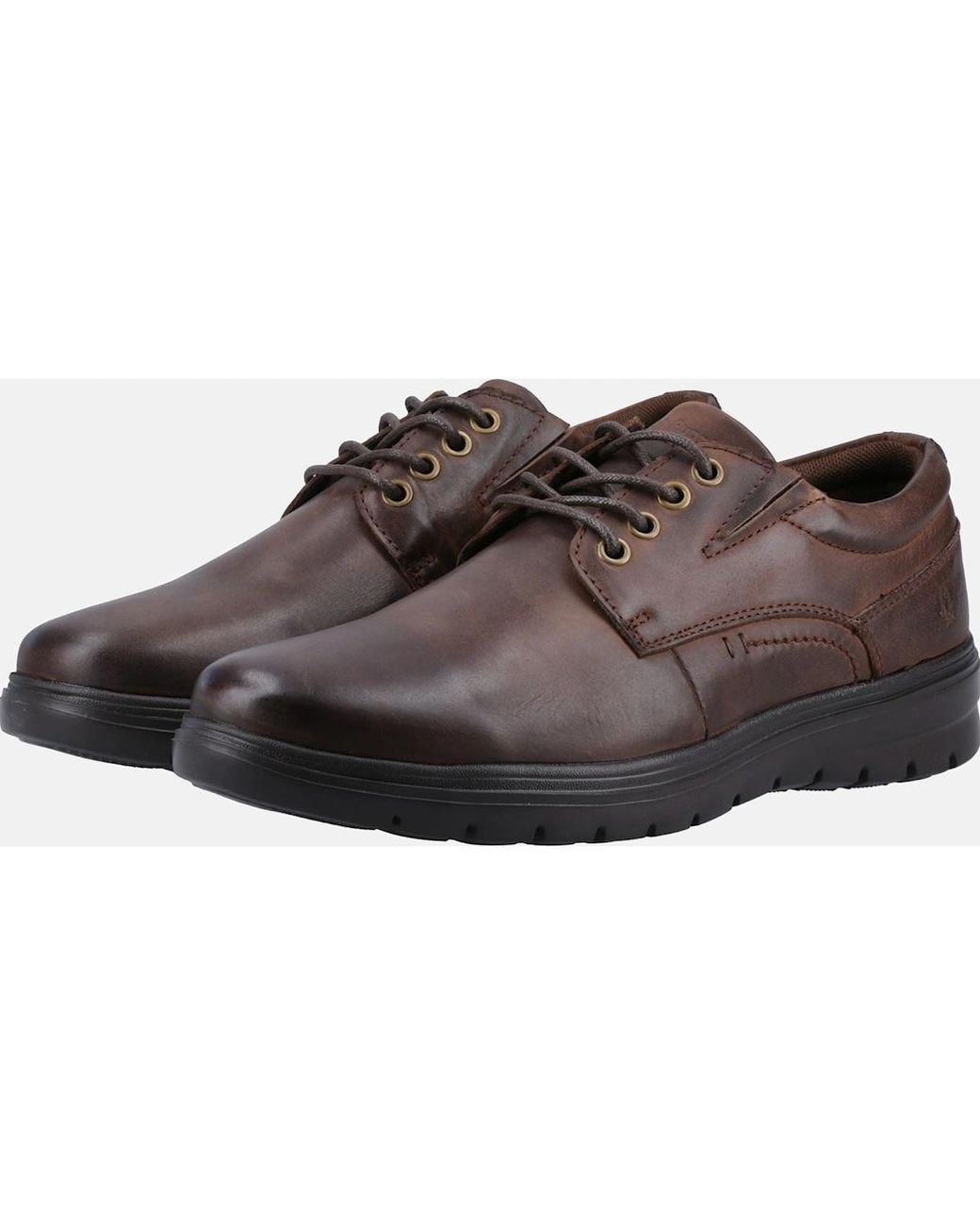 Hush Puppies Brown Triton Lace Up Leather Lace-Up Shoes for men