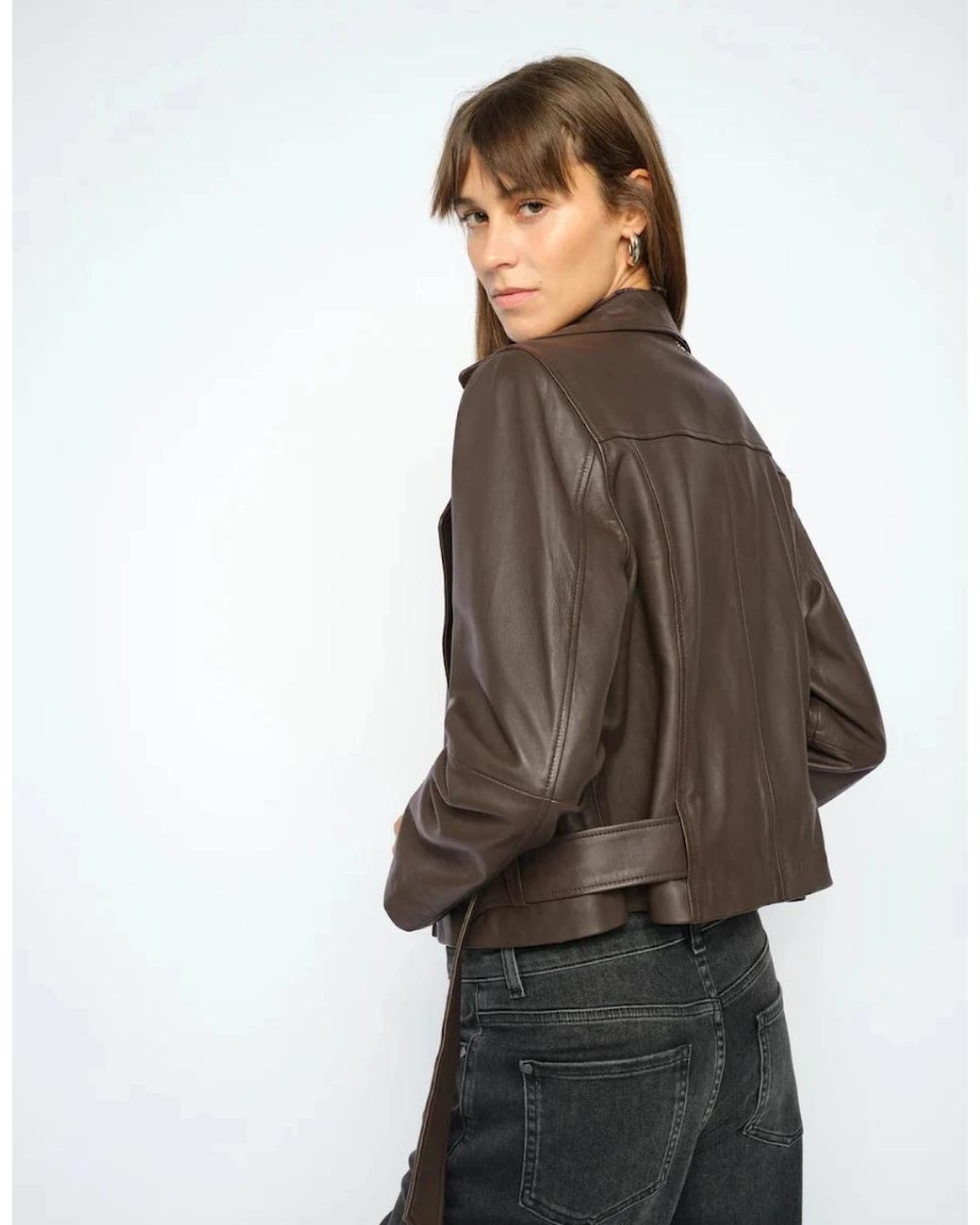Mos Mosh Brown Lasco Short Leather Jacket