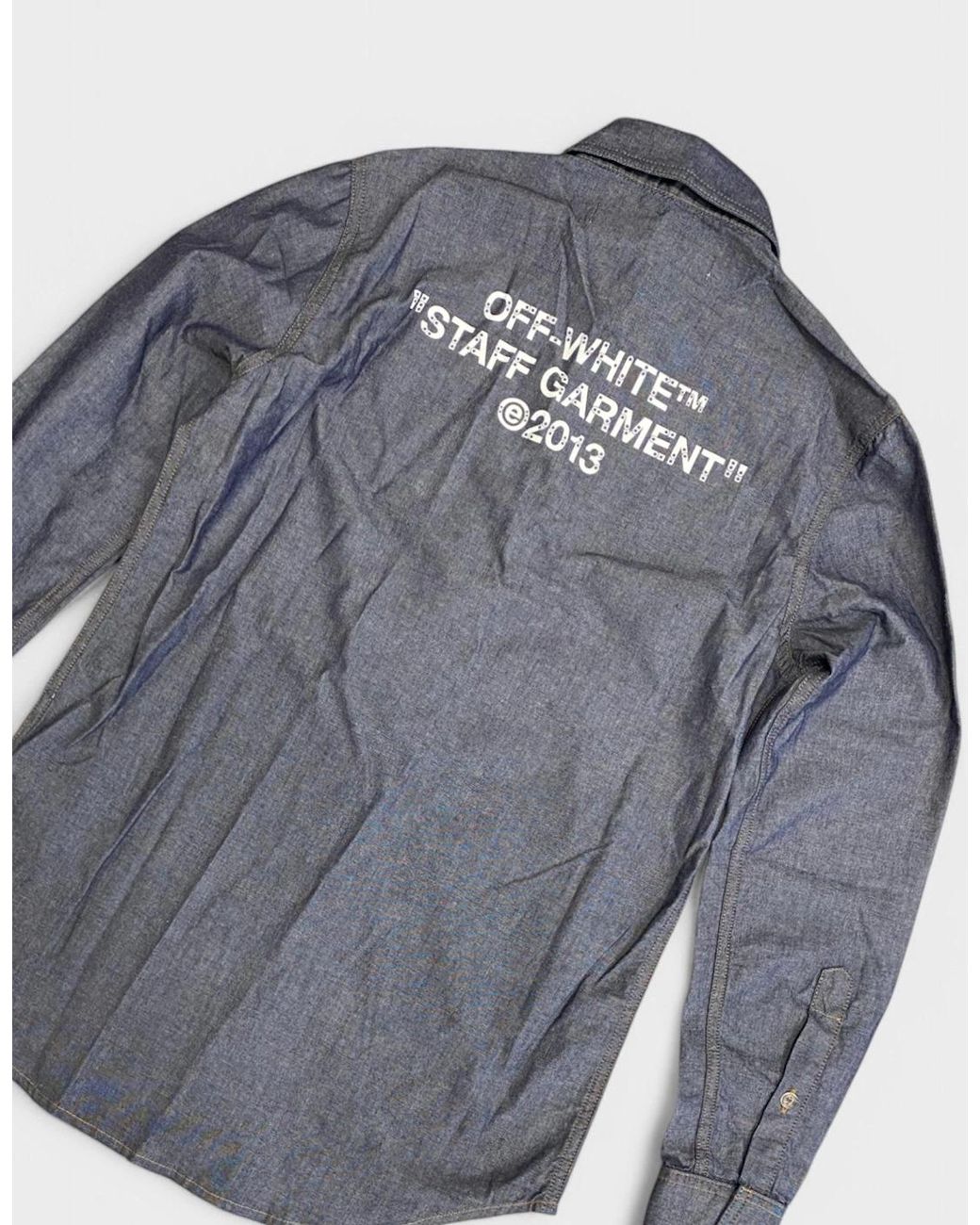 Off-White c/o Virgil Abloh Gray Staff Chambray Basic Shirt