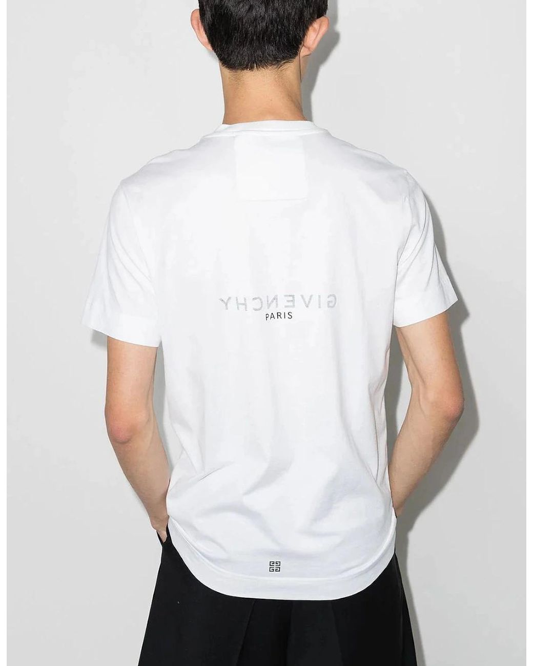 Givenchy White Reverse Slim T-Shirt With Logo for men