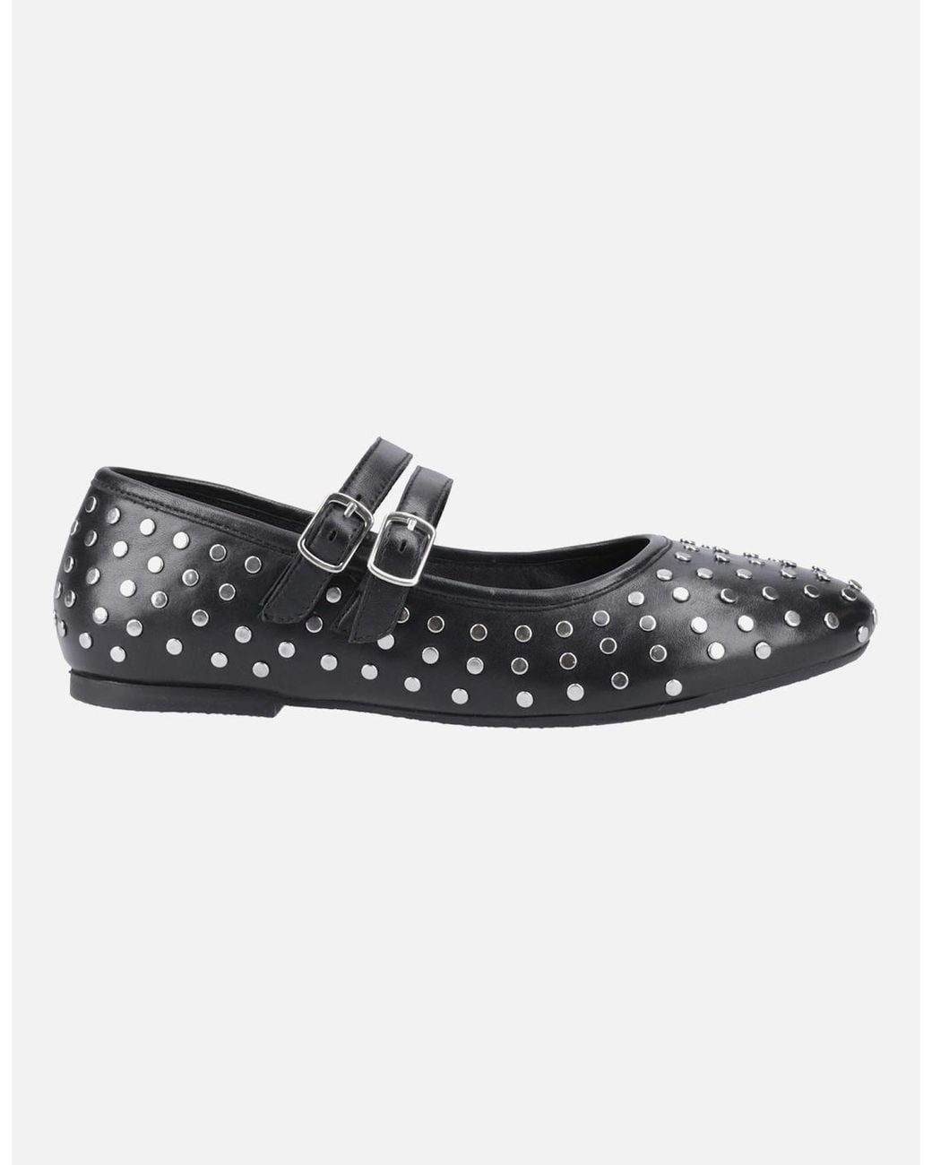 Hush Puppies Black Nixie Leather Flats