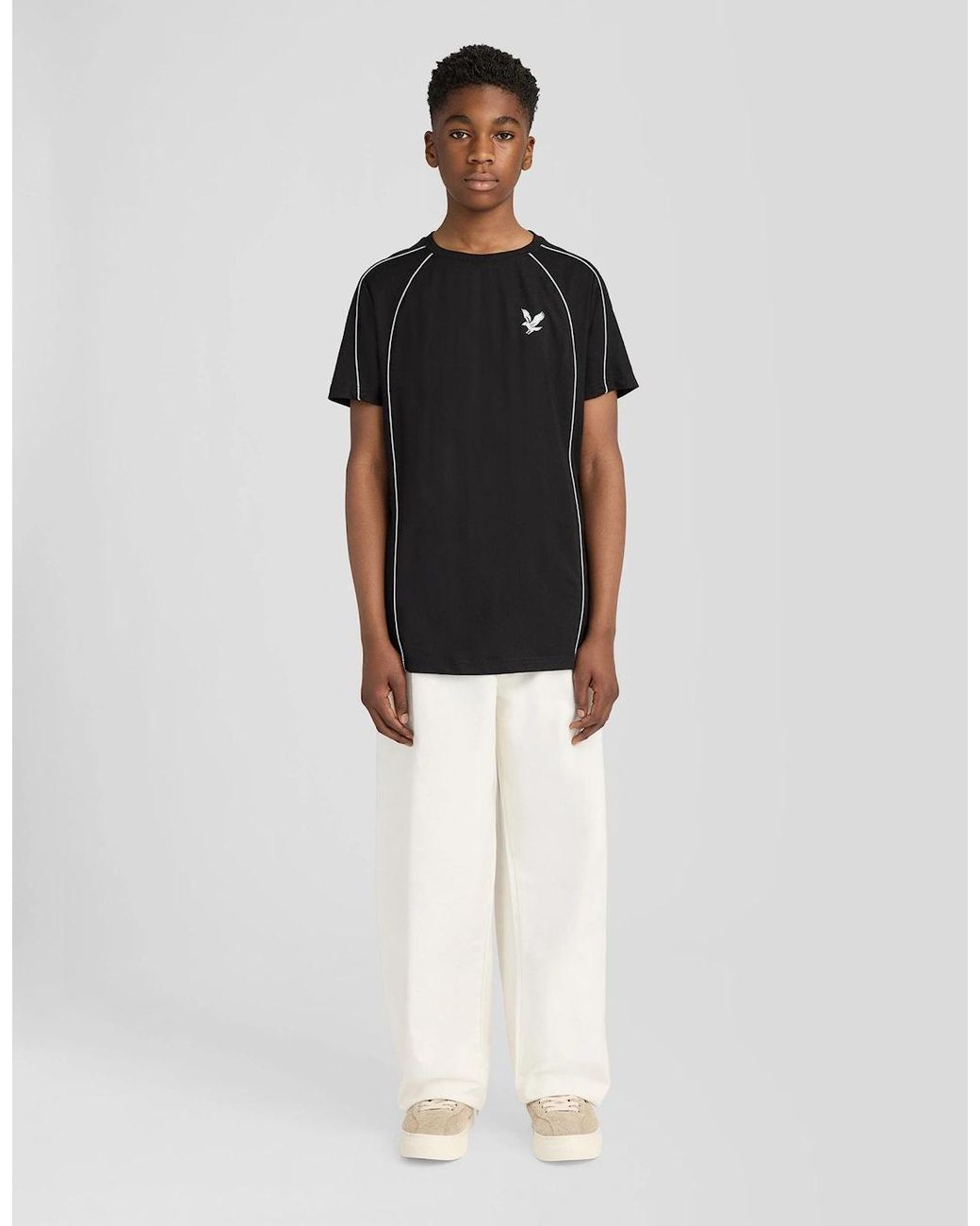 Lyle & Scott Black Reflective Piped T-Shirt for men